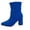 Blue, variant on Women's Dress Ankle Boots, Fashion Fall Winter Pointy Toe High Block Heel Womens Shoes Womens Booties Beige Size 5