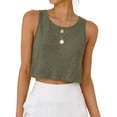 thumbnail image 3 of 1 PC Loose Tank Tops for Women Linen Pants Jumpsuit Matching Set Casual Outfit Sleeveless Tops for Women, 3 of 4
