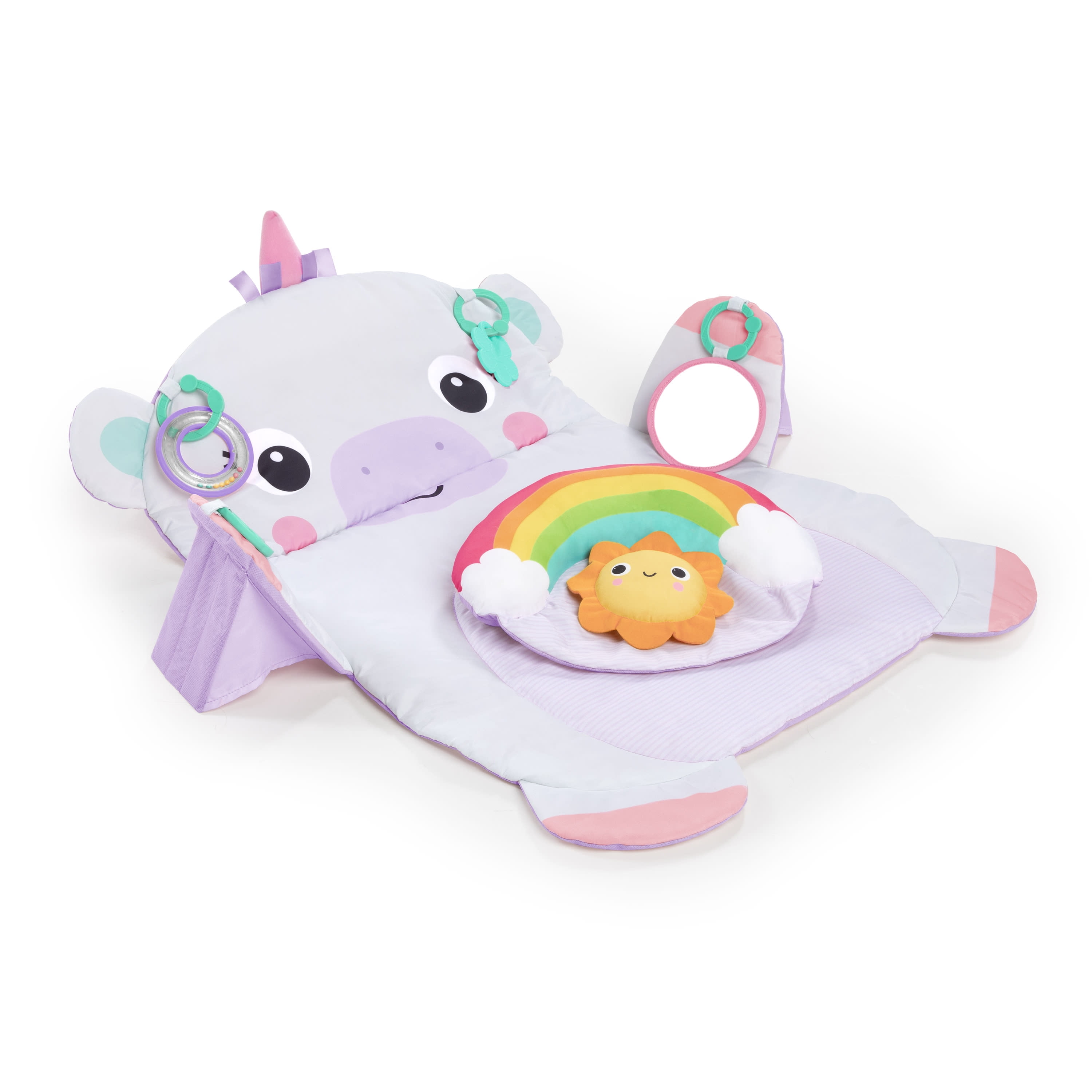 Bright Starts Tummy Time Prop & Play Baby Activity Mat for Infants, Unicorn, Unisex