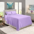thumbnail image 2 of Extra Deep Pocket 4-Piece Bed Sheets Set , 18"-24" Super Deep Fitted Sheet, Fits High Profile Mattresses with Toppers, Hotel Luxury Soft Double Brushed Microfiber, Hypoallergenic - King, Lavender, 2 of 7