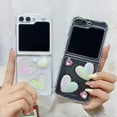thumbnail image 6 of Clear Woman Case for Samsung Galaxy Z Flip 5 Shockproof with Air-Bag Corner, Cute Love Heart Case for Galaxy Z Flip 5 Stylish Design, Pretty Girls Case Pearl Decorations for Samsung Z Flip 5 (Love-A), 6 of 7