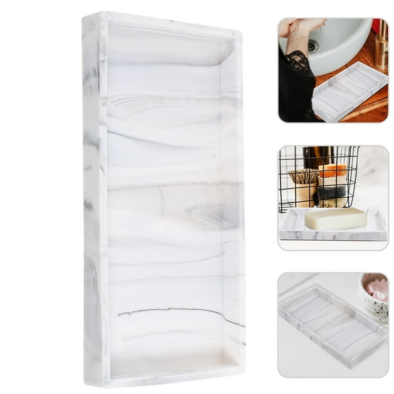 UPGRATOR Bathroom Users Water-resistant Anti-slip Bathroom Tray 1 Piece 7.9x3.9x0.8in