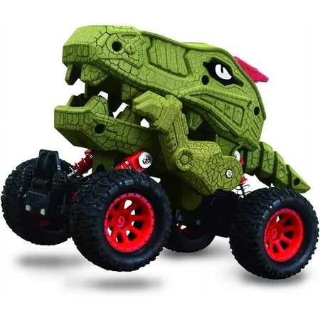 UPC: 0698216112893 | Aeromax Dino-Faur Pull Back Dinosaur Truck  Green with Red Accent