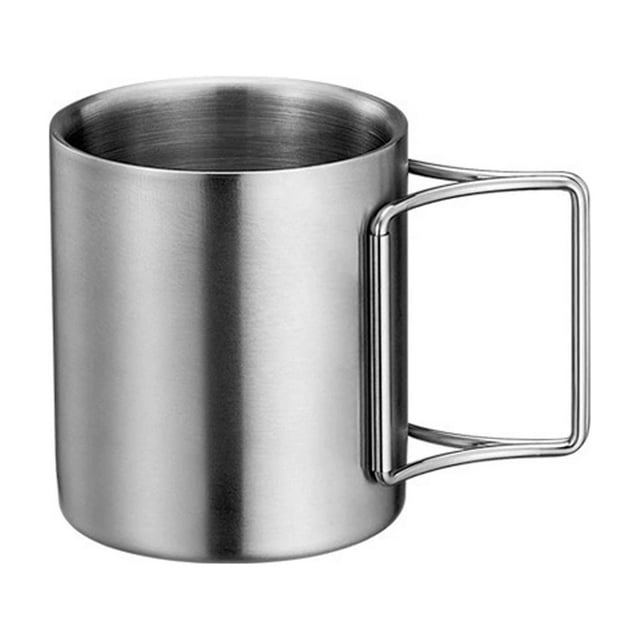 Yuarrent Vaso de agua portátil y plegable de acero inoxidable para acampar, duradero y resistente, ideal para acampar al aire libre, picnics y Kits de desorden para acampar 304--S (200 ml)