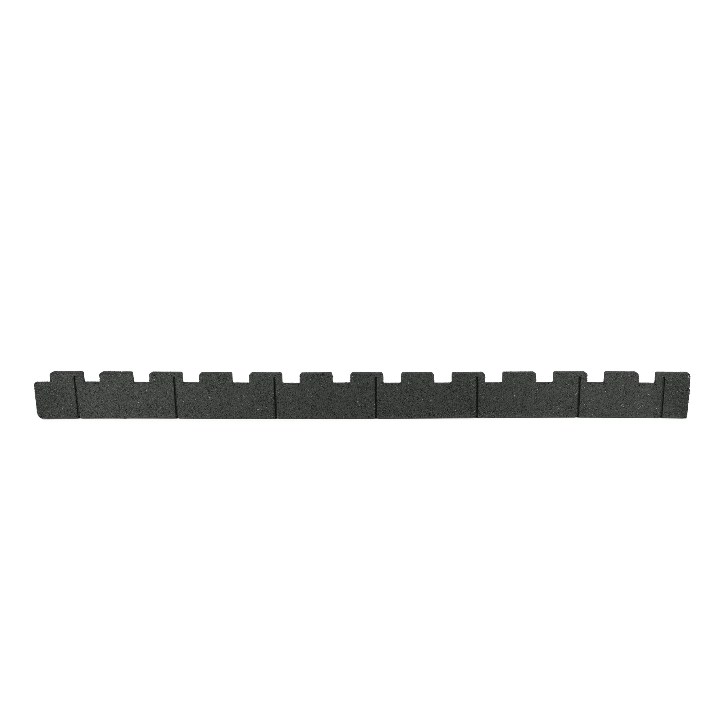 GroundSmart Castle Landscape Edging, 4' Gray Rubber Garden Edging Border, 48 pack