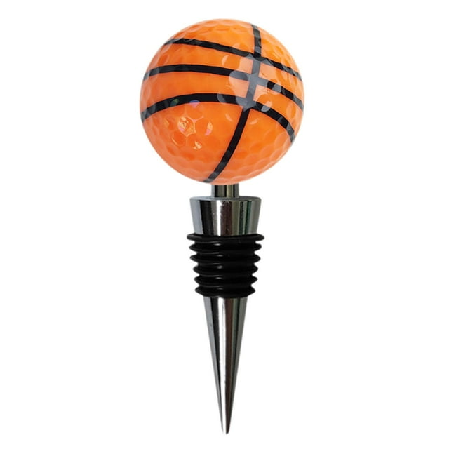 Tapón de vino con forma de balón deportivo, reutilizable, para fiestas, para champán, creativo y único. Baloncesto