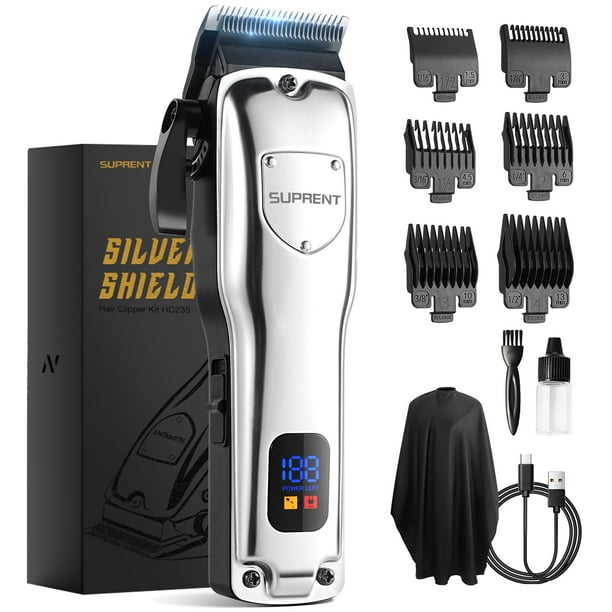 SUPRENT Cortapelos inalámbricos para hombres, cortador de pelo profesional con pantalla LED, para barberos y uso doméstico