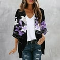thumbnail image 2 of JURANMO Cardigan for Women Casual Lightweight 3/4 Sleeve Open Front Cardigans Kimono Comfy Shrugs 2025 Summer Beach Coverups Tops Multicolor XXXXXL Todays Daily Sales, 2 of 6