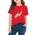 thumbnail image 5 of Piuwrlz Girls Short T-Shirts Kids Graphic Shirts Tops Cotton Pullover Red Size 4 Years, 5 of 10