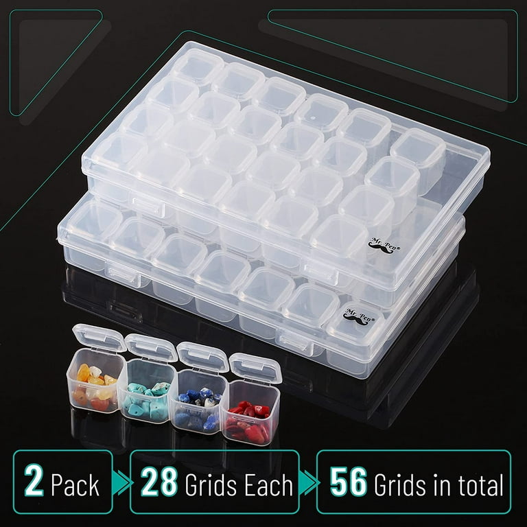 1 Pack 28 Grids Diamond Painting Box Plastic Jewelry Organizer