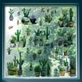 thumbnail image 5 of 8 Sheets 8 Styles Cactus Window Stickers Potted Plants Window Clings Tropical Botanical Summer Succulent Green Plant PVC Removable Window Decor Glass Decals, 5 of 8