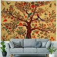 thumbnail image 4 of Creowell  Tapestry Tree of Life Wall Hanging Psychedelic Tapestries Indian Bedspread Picnic Sheet Wall Decor Blanket Wall Art Bedroom Decor (Yellow Orange Tree of Life 40x30inch, 4 of 6