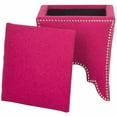 thumbnail image 3 of Safavieh Deidra Square Upholstered Storage Ottoman, Berry, 3 of 4