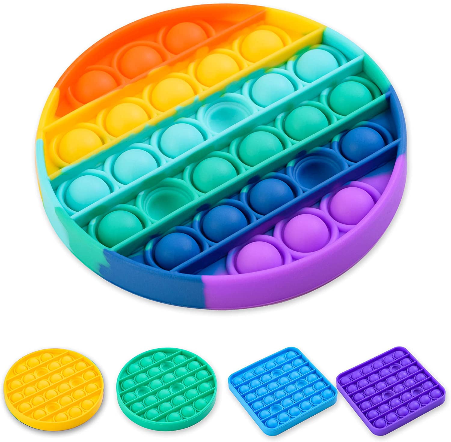 Miniatures Popit Sensory Fidget Stress & Anxiety Relief, Rainbow - Walmart.com