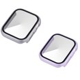 thumbnail image 1 of 2 Pack Hard PC Case with Tempered Glass Screen Protector Compatible with Apple Watch SE Series 6 Series 5 Series 4 40mm starlight and original light purple, 1 of 5