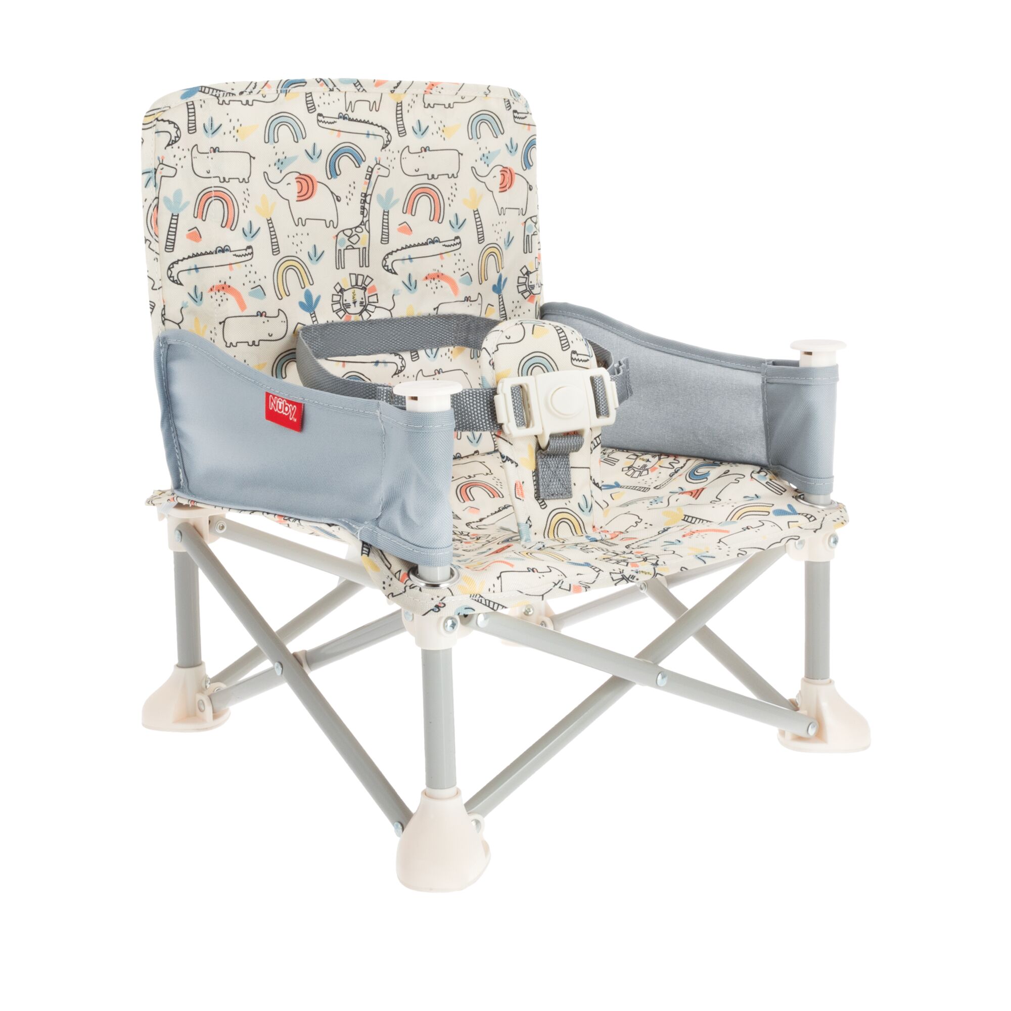 Nuby Pop-Up Portable Booster Seat with Removable Tray, Safari