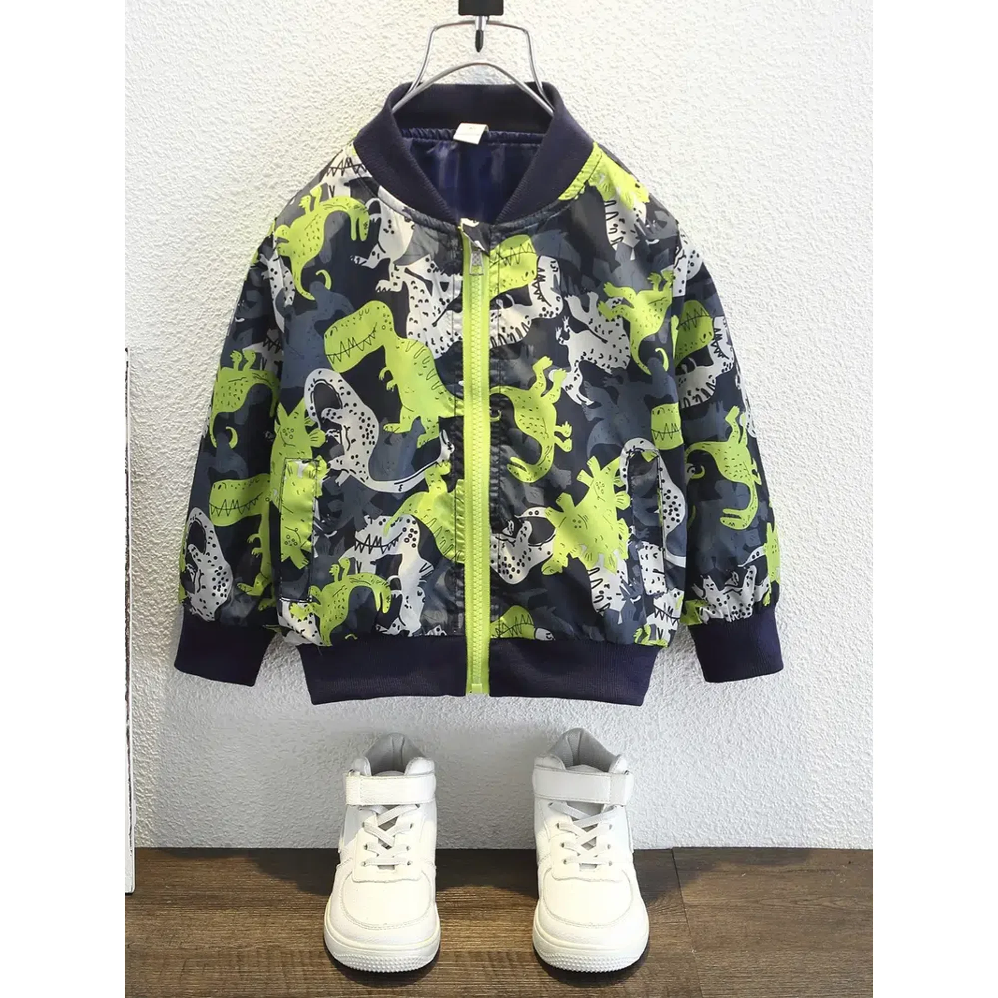 2022 Autumn Winter New Children's Windproof Long-sleeved Dinosaur Print  Coat Jacket - Walmart.com