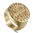 thumbnail image 3 of K-KED Gold Demon Protection Ghost Hunter CSBP Catholic St Benedict Exorcism Medal Ring-8, 3 of 6