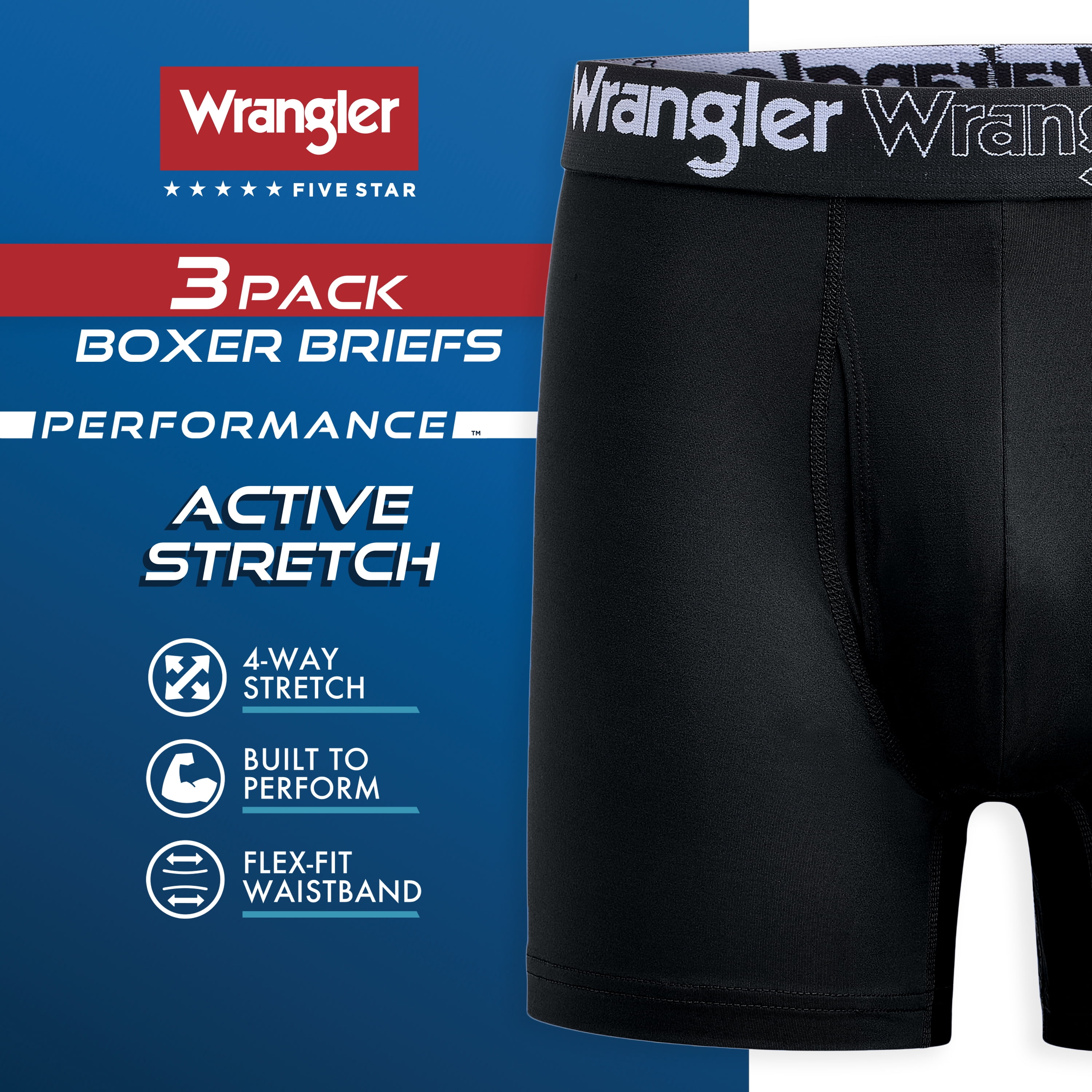 Men’s Lightweight Performance Stretch Boxer Briefs,3-Pack