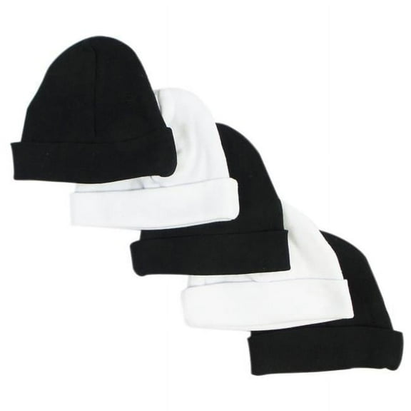 Baby Caps, Black & White - Pack of 5