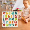 thumbnail image 3 of Rompecabezas de madera con letras y números, juego educativo de combinación de madera maciza. letra minúscula, 3 of 9