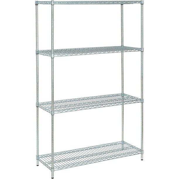 Nexel Medium Duty Wire Shelving Unit, Zinc Chromate, 36"W x 24"D x 74"H