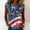 Light Blue, variant on American 250th Anniversary Tops For Women Round Neck Cap Sleeve Printed T-Shirt Navy S