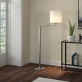 thumbnail image 7 of Evelyn&Zoe Moby Swing Arm Floor Lamp with Fabric Drum Shade in Brushed Nickel/White, 7 of 7