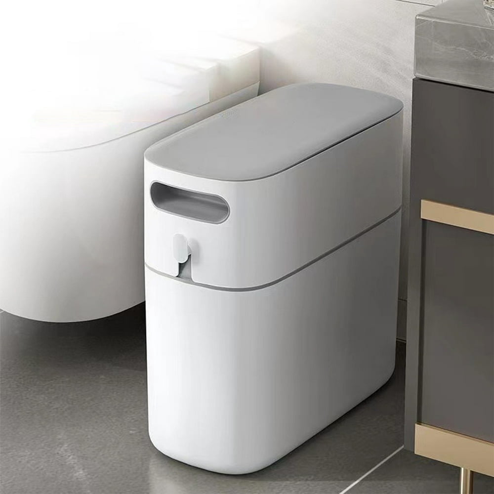 EIMELISlim Line 8L Touch-Free Trash Can Space-Saving Design for Bathrooms Small Spaces  Plastic Construction  Easy to Clean Use Includes Garbage Bin Black