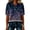 Navy, variant on JULMCOMO Polo Shirts for Women Floral Print Short Sleeve Collared Button Loose Trendy Polo Shirts Daily Soft Summer Clothes Blue 3XL