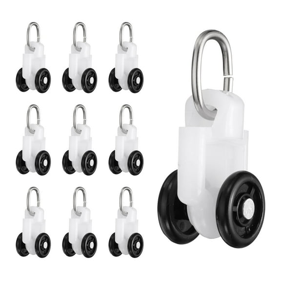 20Pcs Curtain Track Rollers Curtain Rail Pulleys Runners with Dual Wheel Roller for Window Tracks Carrier(Black)