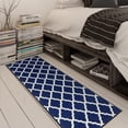thumbnail image 6 of Ottomanson Non-Slip Hallway Runner Rug 20" x 59" Perfect for High Traffic Areas, Navy Trellis, 6 of 13