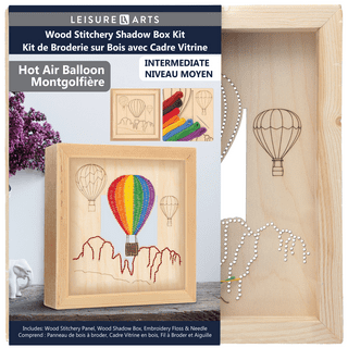 Wood Stitched String Art Kit with Hot Air Balloon - adult or kids craft -  craft kits for teens - string art kit for adults - 3d string art - 3d string
