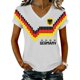 thumbnail image 1 of Women's Germany Football Graphic T-Shirt, V-Neck Casual Letter Print T-Shirt, Fashion Short Sleeve Graphic Tee, Summer Daily Lightweight Tops for Soccer Tournament 2026 White Size: 2XL, 1 of 4