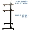 thumbnail image 3 of Mobile Height Adjustable Standing Desk, 28 inches Portable Rolling Sit Stand Table Small Laptop Desk Cart Riser Mobile Podium for Home Office & School, Rustic Brown, 3 of 14