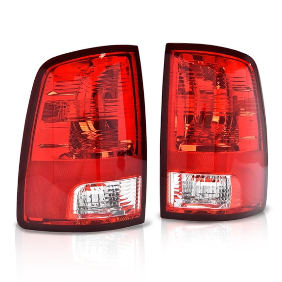 Tail Lights Assembly Fit for Dodge Ram 1500 2009-2018 | Red Lens Tail Lamps,Fit Dodge Ram 2500 2010-2018,Left & Right,55277414AC 55277415AC,luces traseras