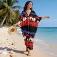 thumbnail image 3 of XYZCANDO Kaftan Dresses Plus Size Swimsuit Coverup Summer Bathing Suit Caftan Loungewear Beach Dress Bikini Cover Up Oversized Beach Robe Hawaiian Dresses Flowy Resort Wear, Coconut Tree US Flag, 3 of 7