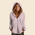 thumbnail image 3 of Dalix Ghost Embroidered Fleece Zip Washed Hoodie Cold Fall Winter Women in Blush S Small, 3 of 5