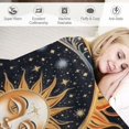 Alepadnf Sun Moon Stars Print Flannel Blanket for All Seasons, Soft and