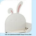 thumbnail image 4 of Twin size Upholstered Rabbit-Shape Princess Bed ,Twin Size Platform Bed with Headboard and Footboard,White, 4 of 12
