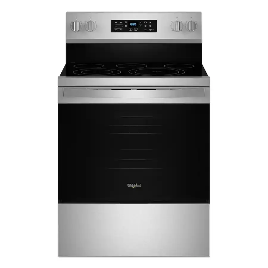 Whirlpool 30-inch Freestanding Electric Range with No-Preheat Air Fry & 5 Radiant Elements (Stainless Steel)
