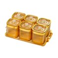 thumbnail image 2 of WeiLaiKeQi Condiment Jar with Tray 6 Grids Condiment Canisters for Candy Condiment Gold, 2 of 9