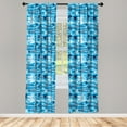 thumbnail image 5 of Ambesonne Sea Shells Window Curtains, Starfish and Scallop, Each 28" W x 84" L, Blue Dark Blue White, 5 of 5
