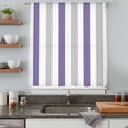 thumbnail image 5 of Purple Grey Striped Sheer Curtains 63 Inches Long, Minimalist Farmhouse Stripe Light Filering Curtains, Breathable Simi Curtain Privacy Drapes for Living Room Bedroom Lightweight Window Treatment, 5 of 9