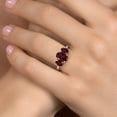 thumbnail image 4 of Gem Stone King 925 Silver and 10K Yellow Gold Red Rhodolite Garnet and Lab Grown Diamond Engagement Ring for Women | 3.06 Cttw | Oval 9X7MM | January Birthstone | Size 8, 4 of 6