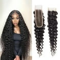 thumbnail image 3 of ASHINE 2x6 Inch HD Hybrid Lace 100% Human Hair Wig Deep Wave Lace Front Wig 18'' #1B Black Brazilian Hair Heat Resistant Bleachable, 3 of 5