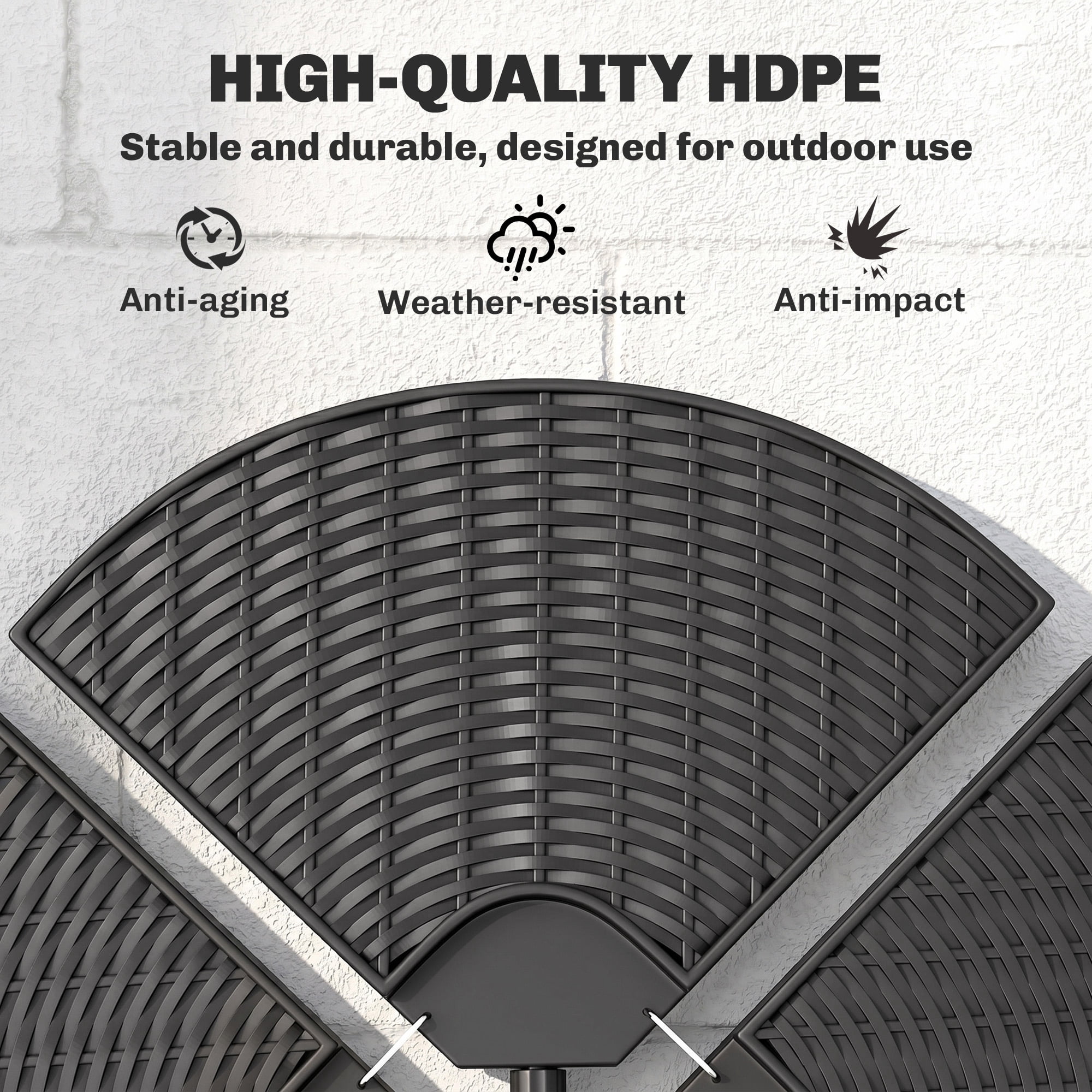 Outsunny 4-Piece 150lb Cantilever Patio Umbrella Base Weights for Offset Hanging Umbrella, Fasteners, Wicker-like HDPE Water or Sand Weights, Black