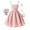 Pink, variant on Girls Summer Solid Color Dress with Bow Knot Sleeveless Casual Outfit for Children