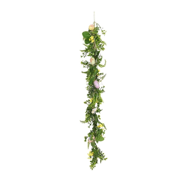 Easter Decorations for The Home,Imitation Eggs Rattan Easter Green Indoor Decoration, Festival Wall Hanging Rattan Decor