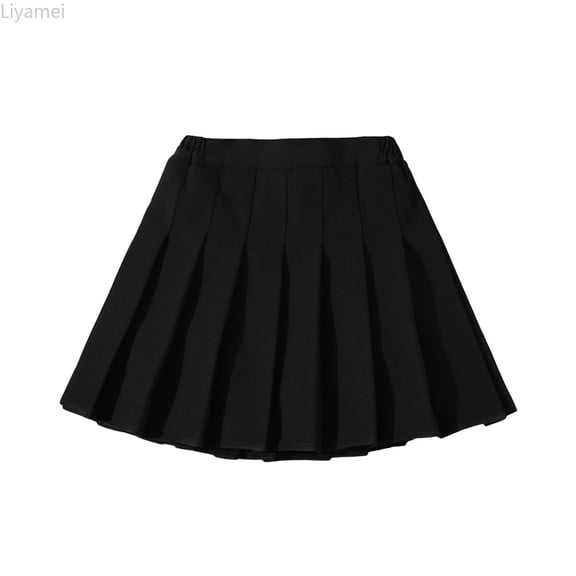 Liyamei Girls Summer Skirts, Kids Pleated Skirt, Fashion Waist Pleated Slim Mini Casual Skirt Wear Red 17-18 Years